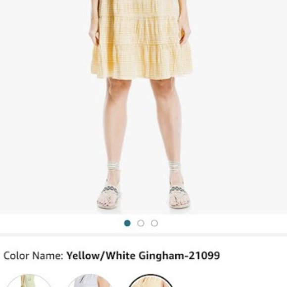 Max Studio -  Flowy Yellow & White Midid Gingham Dress - Picture 7 of 7